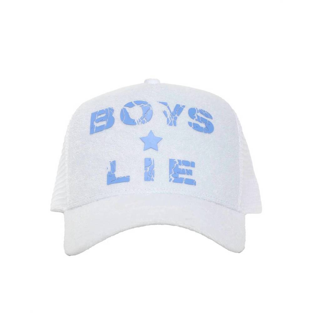 NEW BOYS LIE men's i'm the captain trucker hat in white